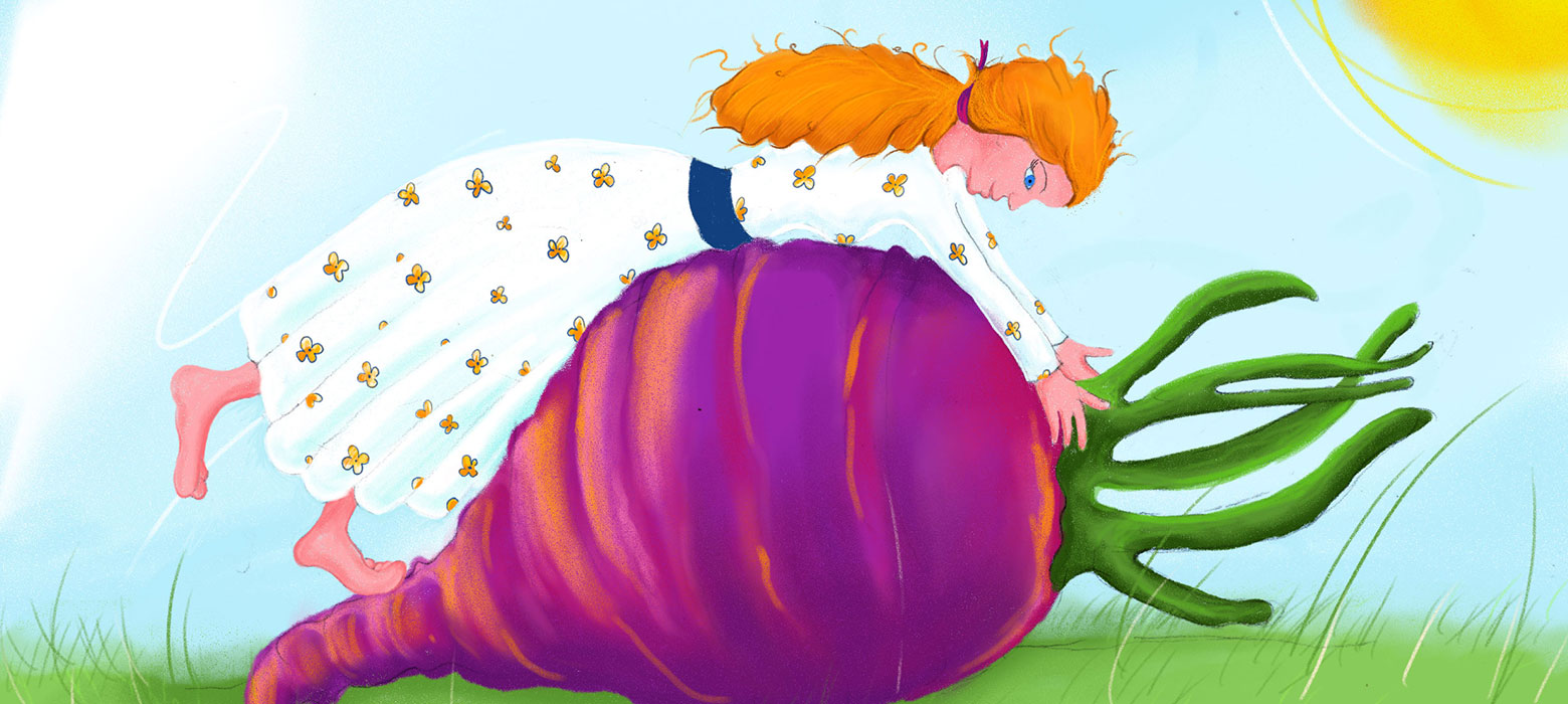 Digitálna ilustrácia, rozprávka, Ťahanie repky