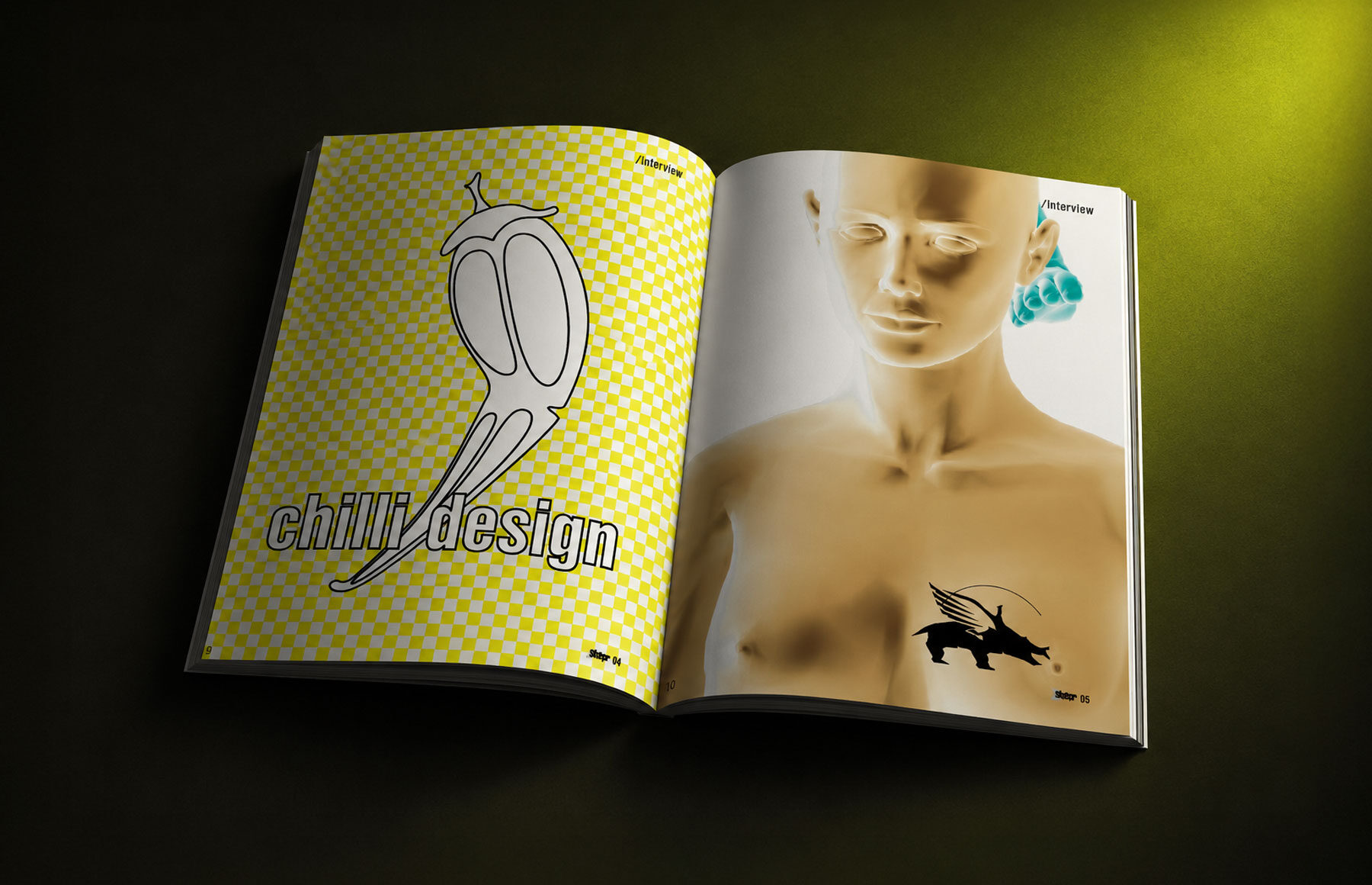 Koncept art magazínu, grafický umelecký dizajn