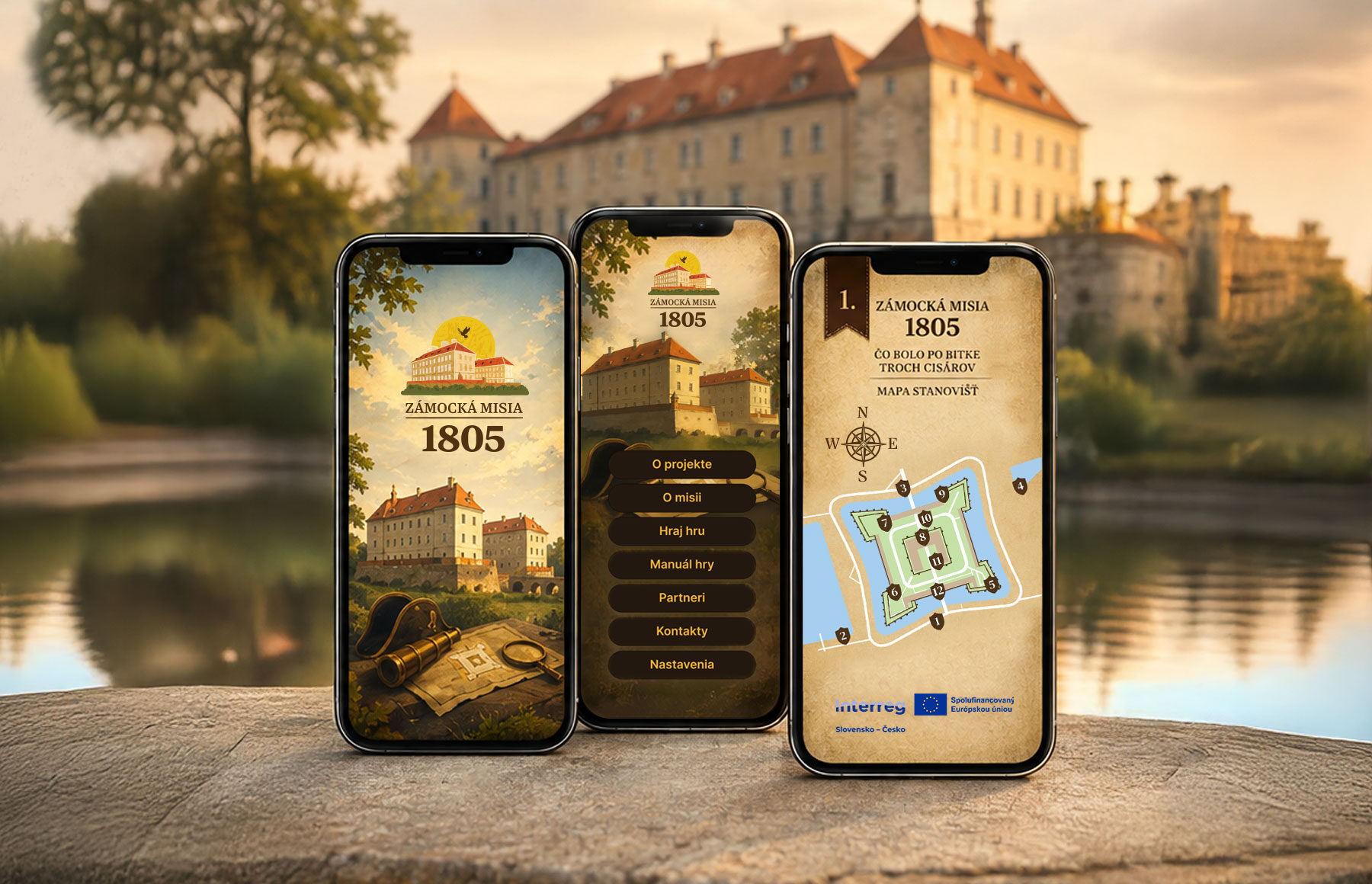 Cesta k mieru, zámocká misia, Vizuálna identita a grafický dizajn mobilnej hry a outdoor nosičov